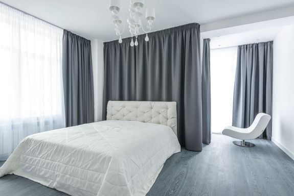 Modern Gray Minimalistic Bedroom Interior