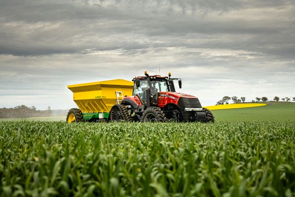 Farm Tractor Used in a Cornfield