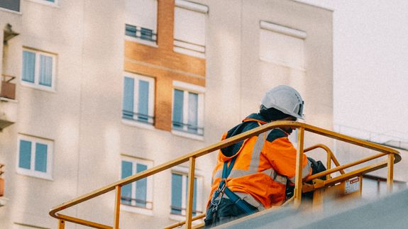 Construction Worker on Boom