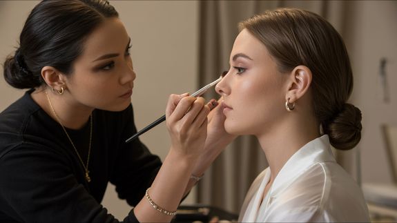 Bride during Makeup