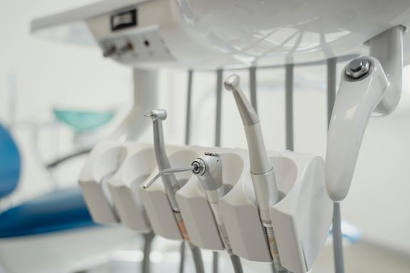 Close-up of a Machine with Dental Instruments at the Dentists Office