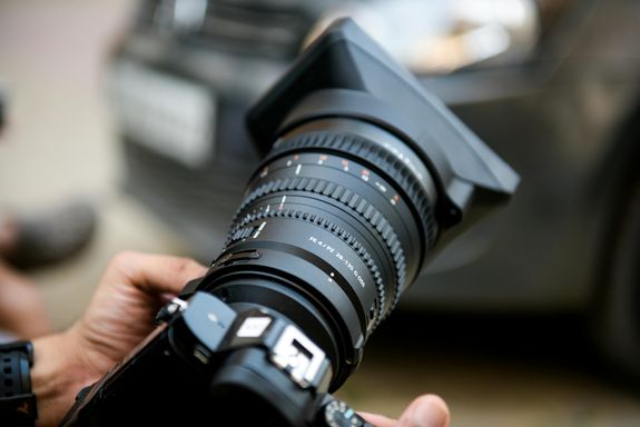 Close-up of Person Using Camera