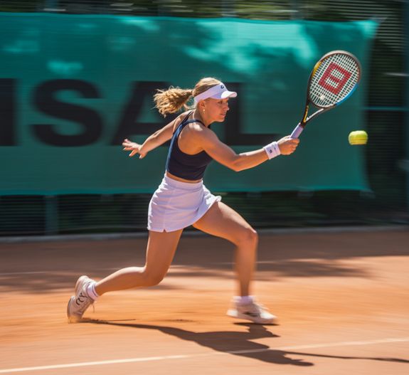 Tennis Ball on Tennis Racket on Floor