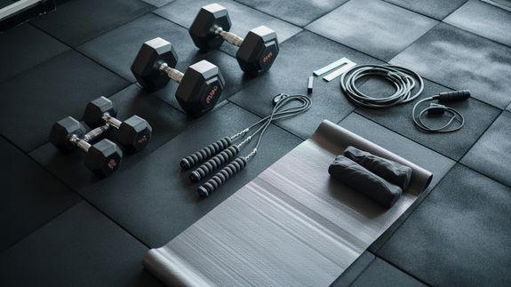 From above of professional ethnic constructor helping young plus size woman working out with rowing machine in sport club