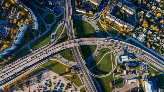 Aerial Photo of Buildings and Roads