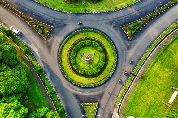 Aerial View Of Roundabout