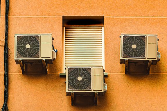 Building Wall with Air Conditioners 