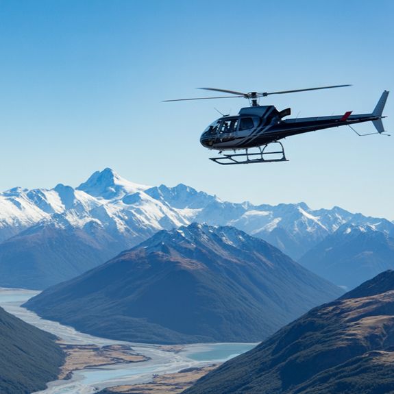Helicopter Over the Southern Alps