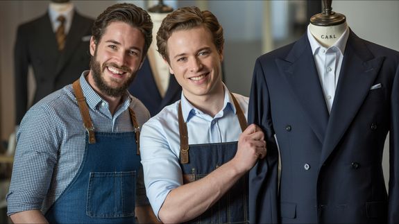 Top view of different threads near fabric and scissors on table at home