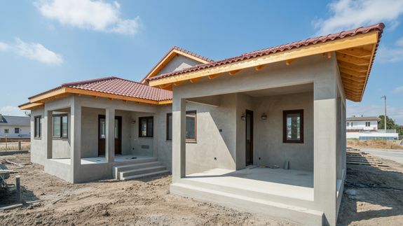 Construction Workers Walking Near Metal Railings