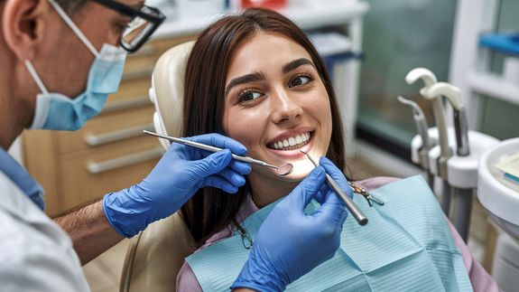 Dentist Checking Teeth of a Person