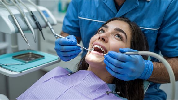 Photo of a Woman Getting a Dental Check Up