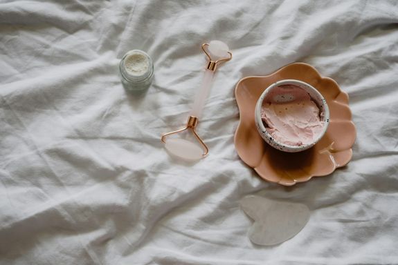 Cosmetic Products on the Bed