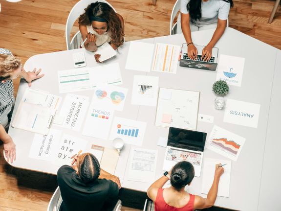 Overhead Shot of People in a Meeting