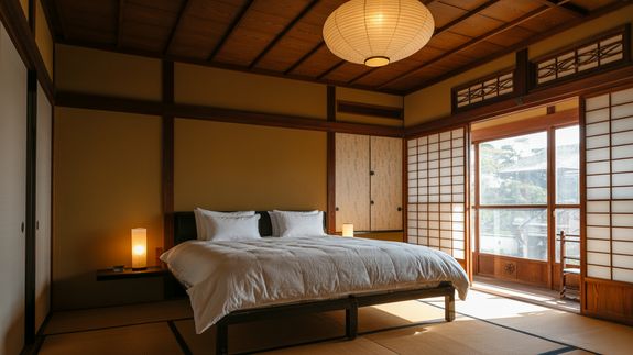 gray table lamp beside white bed pillow
