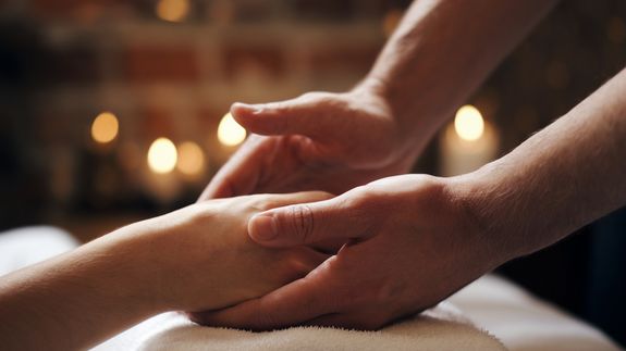 Massage Therapist Giving a Massage to a Woman 