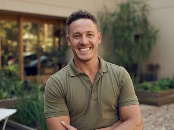 Two Red Flowers on Stairs