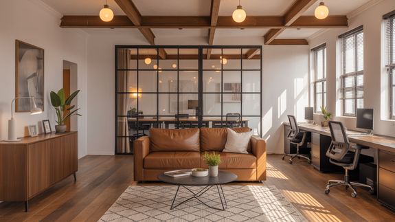 Beige Sofa Chair Near A Table