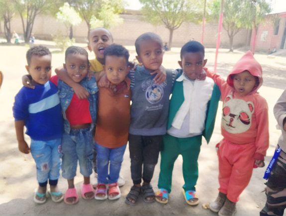 Group of young students at Haro Denbel School in Batu, Ethiopia