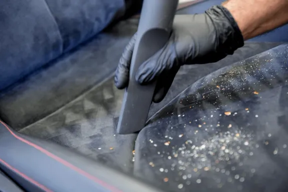 Person Waxing a Car