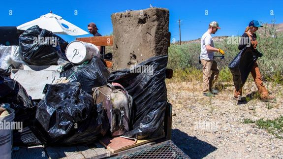 A Man Scooping Trash in a Lake