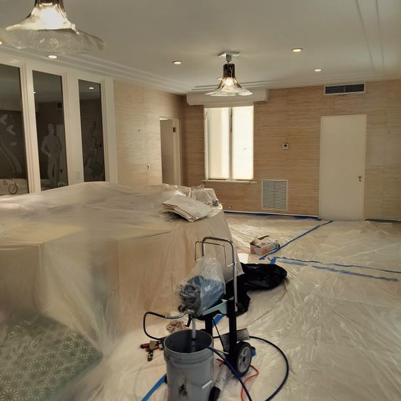Wallpaper and popcorn ceiling removal