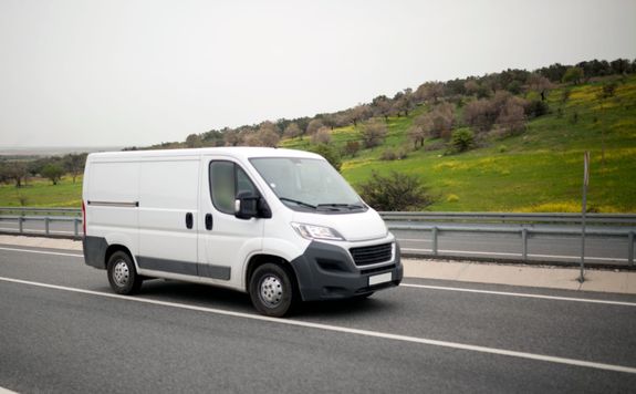 A White Ambulance on the Road