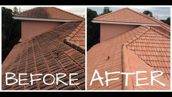 Never Pressure clean a roof! FCR BioClean ™. Lauderdale & Naples FL.